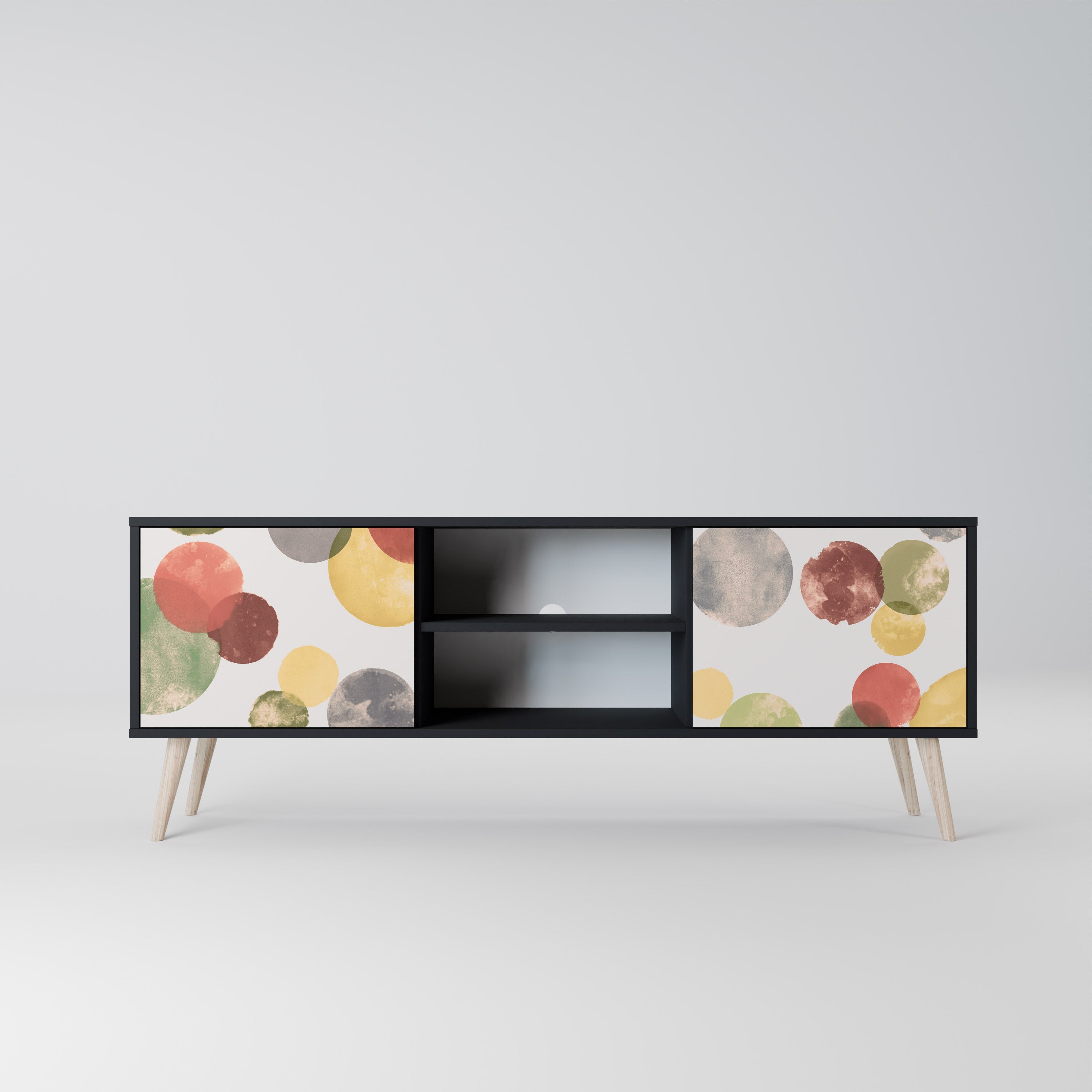 FLEETING HAPPINESS TV-Lowboard mit 2 Türen in Schwarz