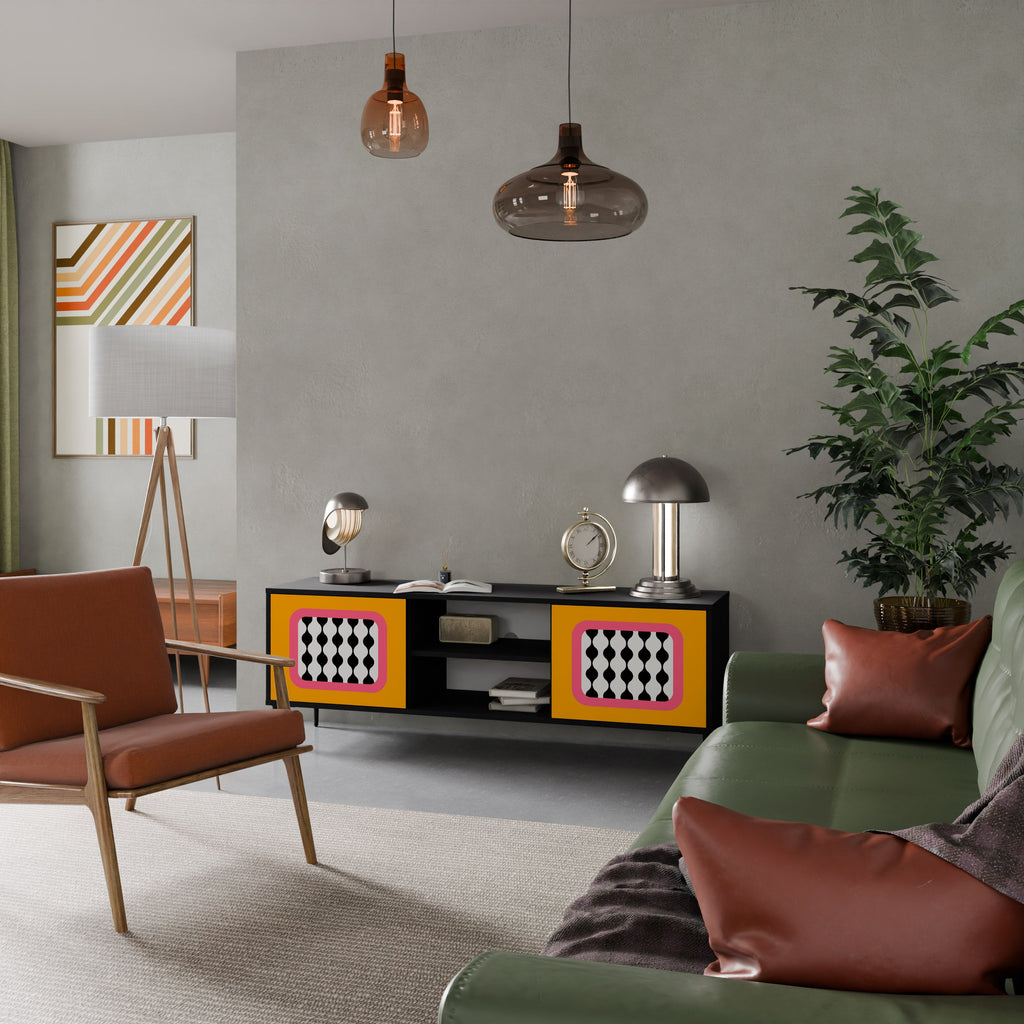 TEARS IN HEAVEN TV-Lowboard mit 2 Türen in Schwarz