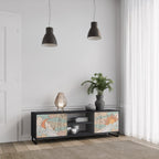 MYSTICAL STRUCTURE TV-Lowboard mit 2 Türen in Schwarz