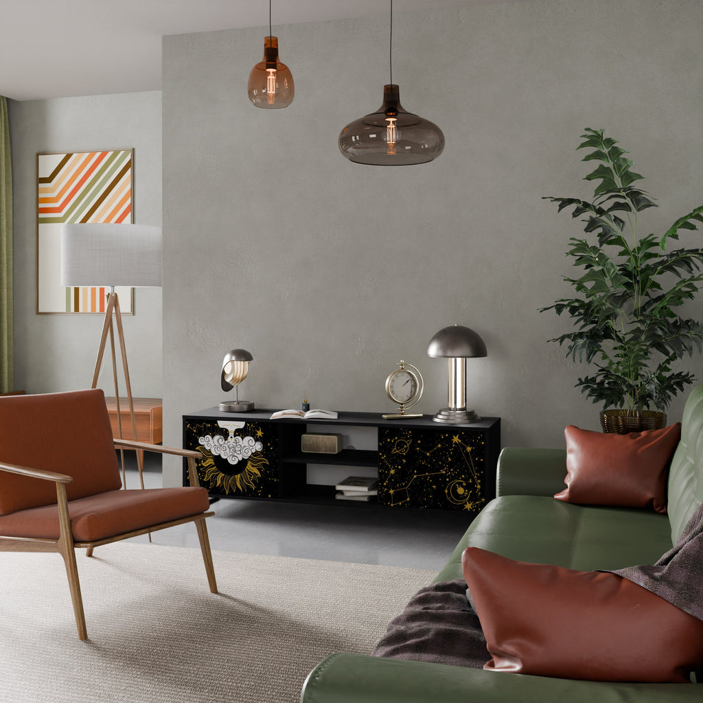 STELLAR CONSTELLATIONS TV-Lowboard mit 2 Türen in Schwarz