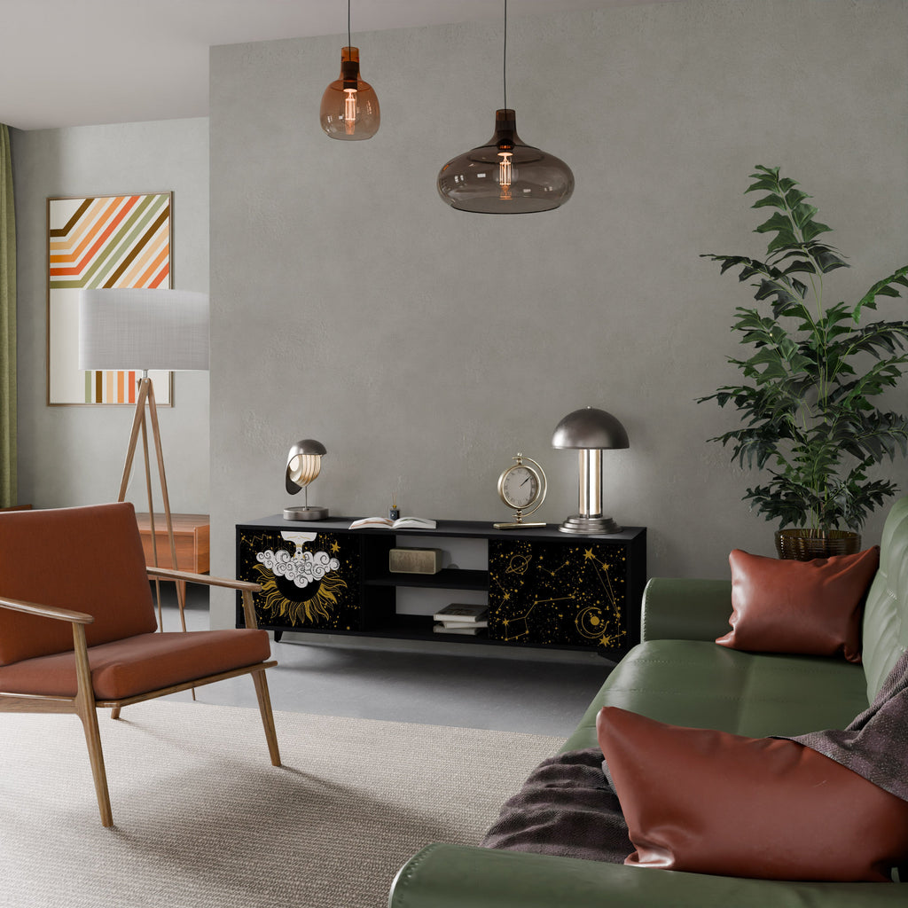 STELLAR CONSTELLATIONS TV-Lowboard mit 2 Türen in Schwarz