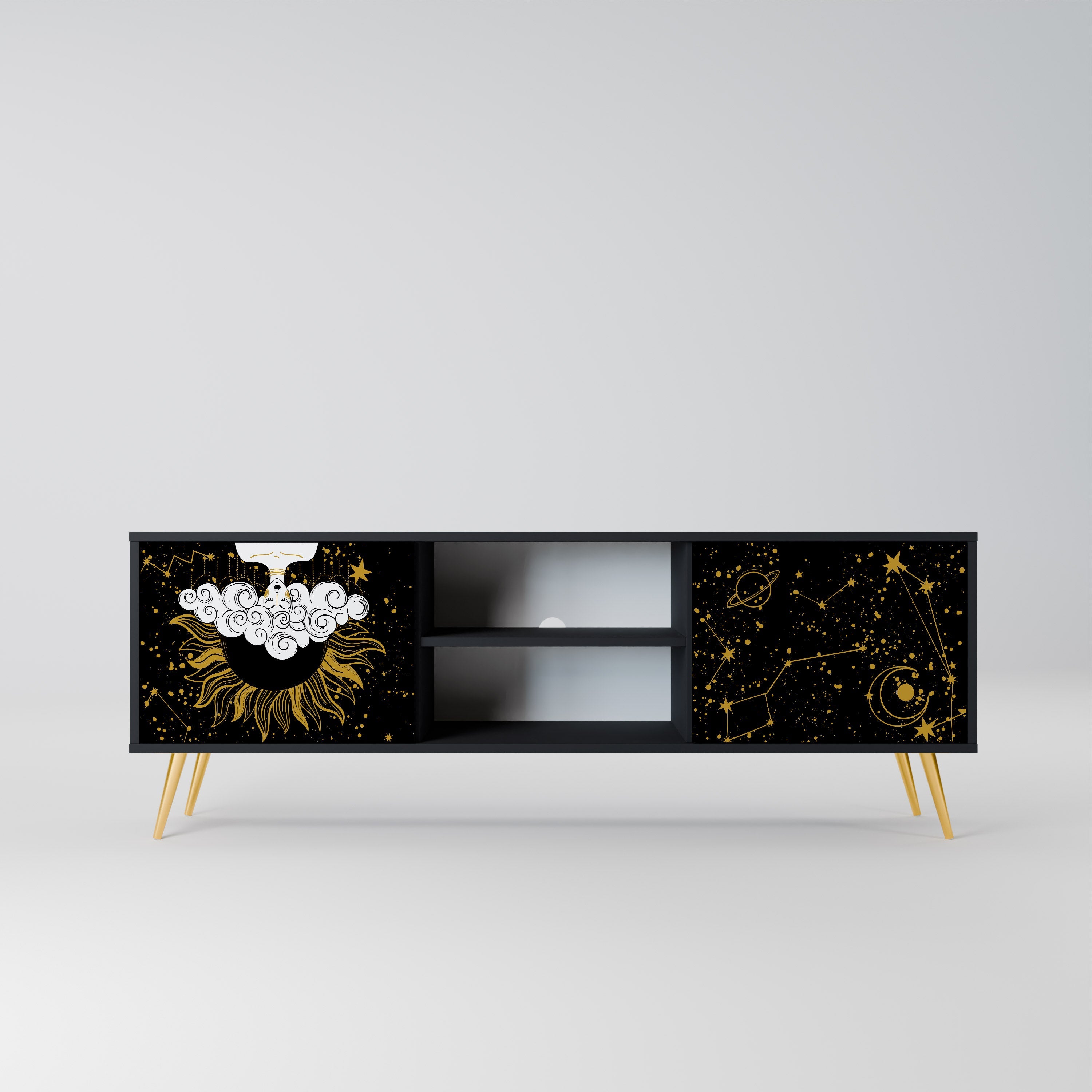 STELLAR CONSTELLATIONS TV-Lowboard mit 2 Türen in Schwarz