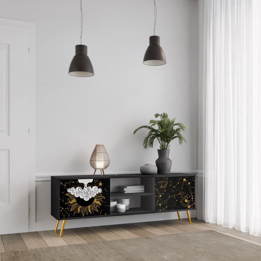 STELLAR CONSTELLATIONS TV-Lowboard mit 2 Türen in Schwarz
