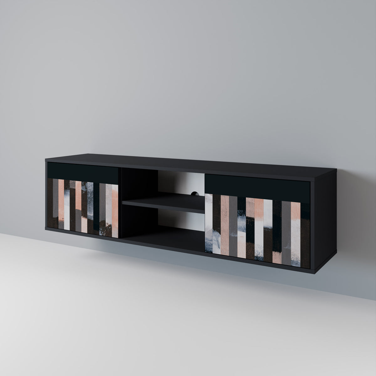 COLLAGE OF RECTANGLES 2-Door TV Cabinet