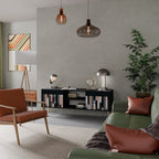 COLLAGE OF RECTANGLES 2-Door TV Stand in Black Finish