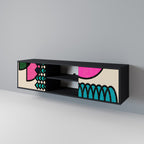 GEOMETRIC RHAPSODY TV-Lowboard mit 2 Türen in Schwarz