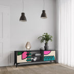 GEOMETRIC RHAPSODY TV-Lowboard mit 2 Türen in Schwarz