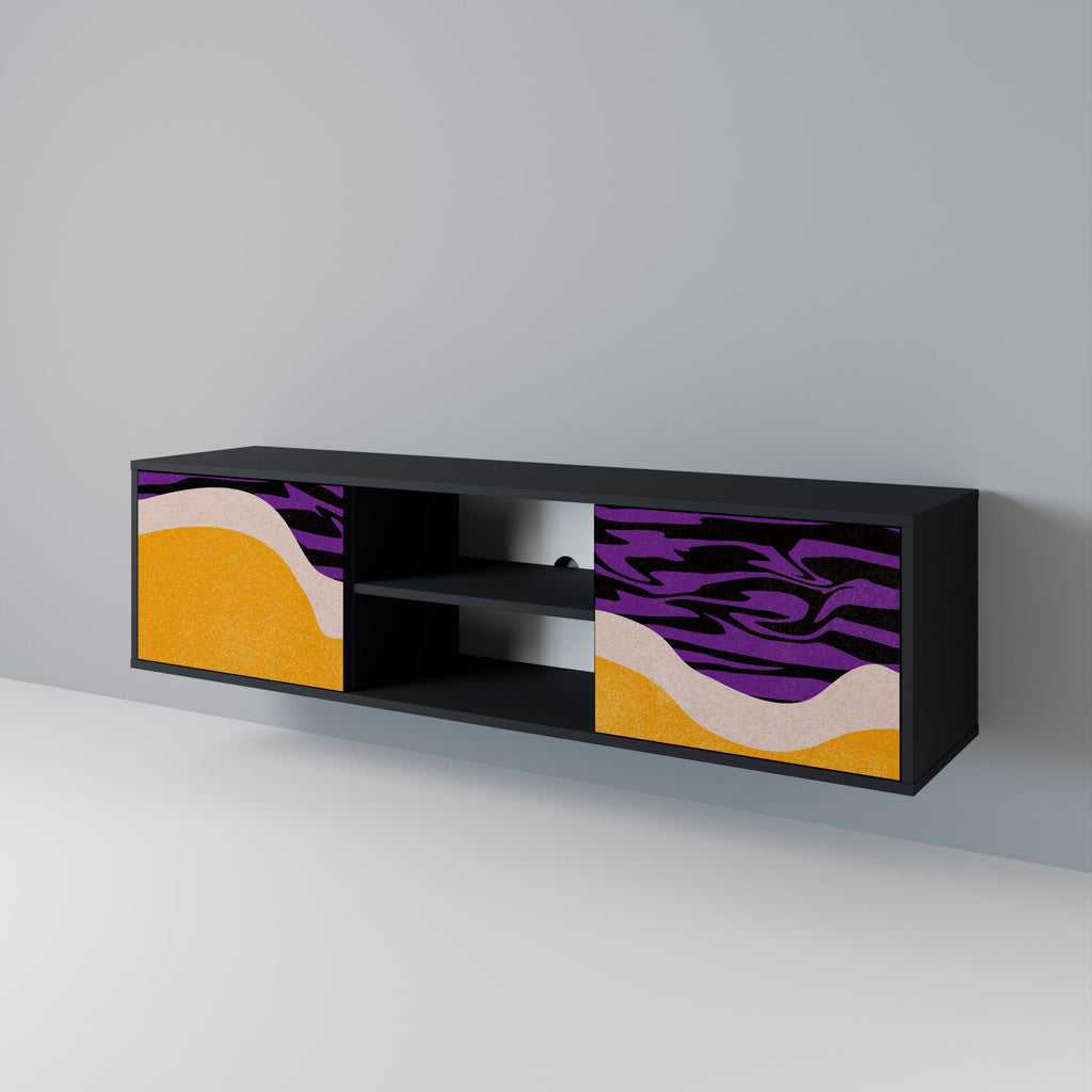 INDEPENDENT BORDER TV-Lowboard mit 2 Türen in Schwarz