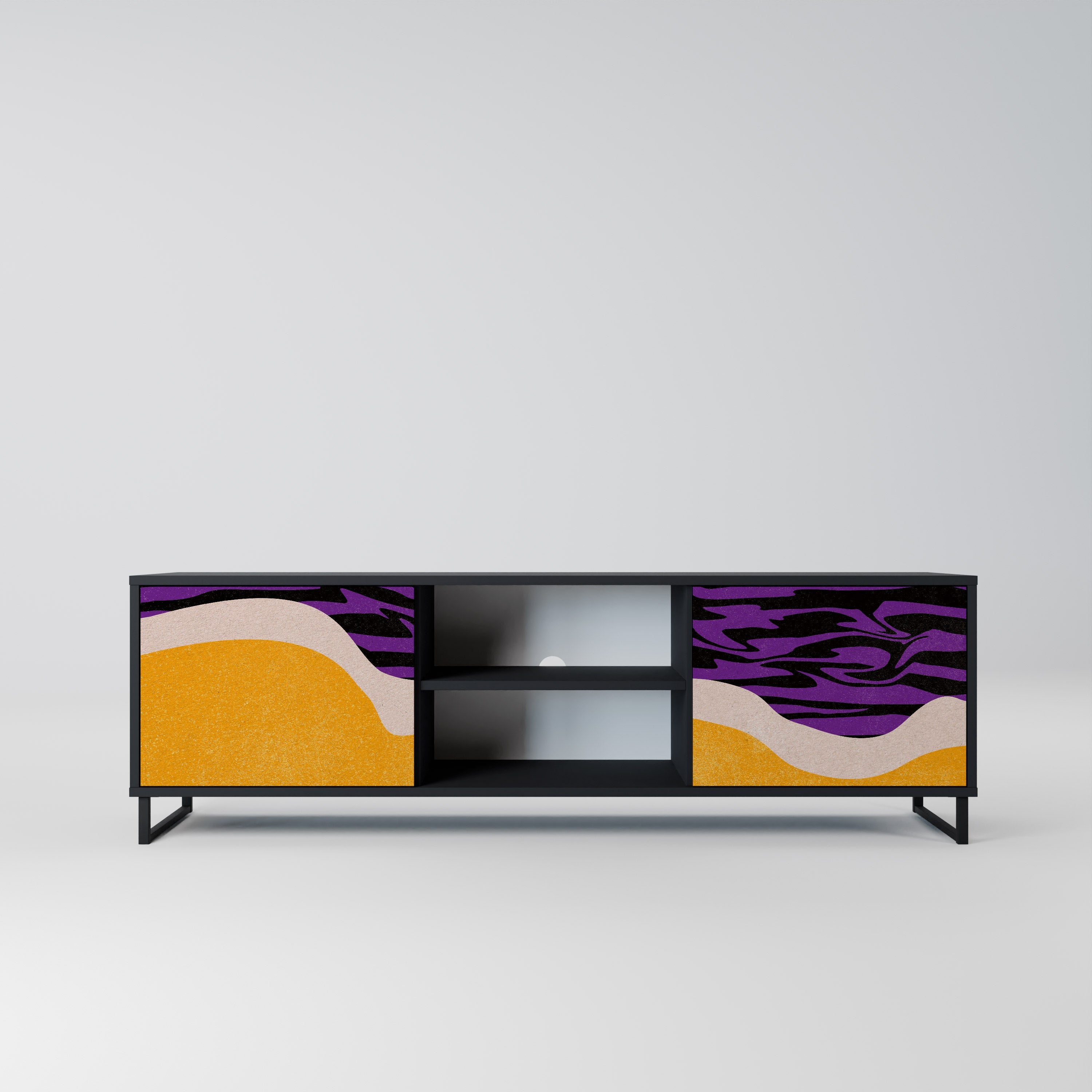 INDEPENDENT BORDER TV-Lowboard mit 2 Türen in Schwarz