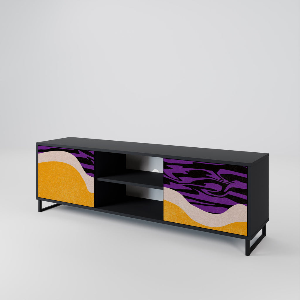 INDEPENDENT BORDER TV-Lowboard mit 2 Türen in Schwarz