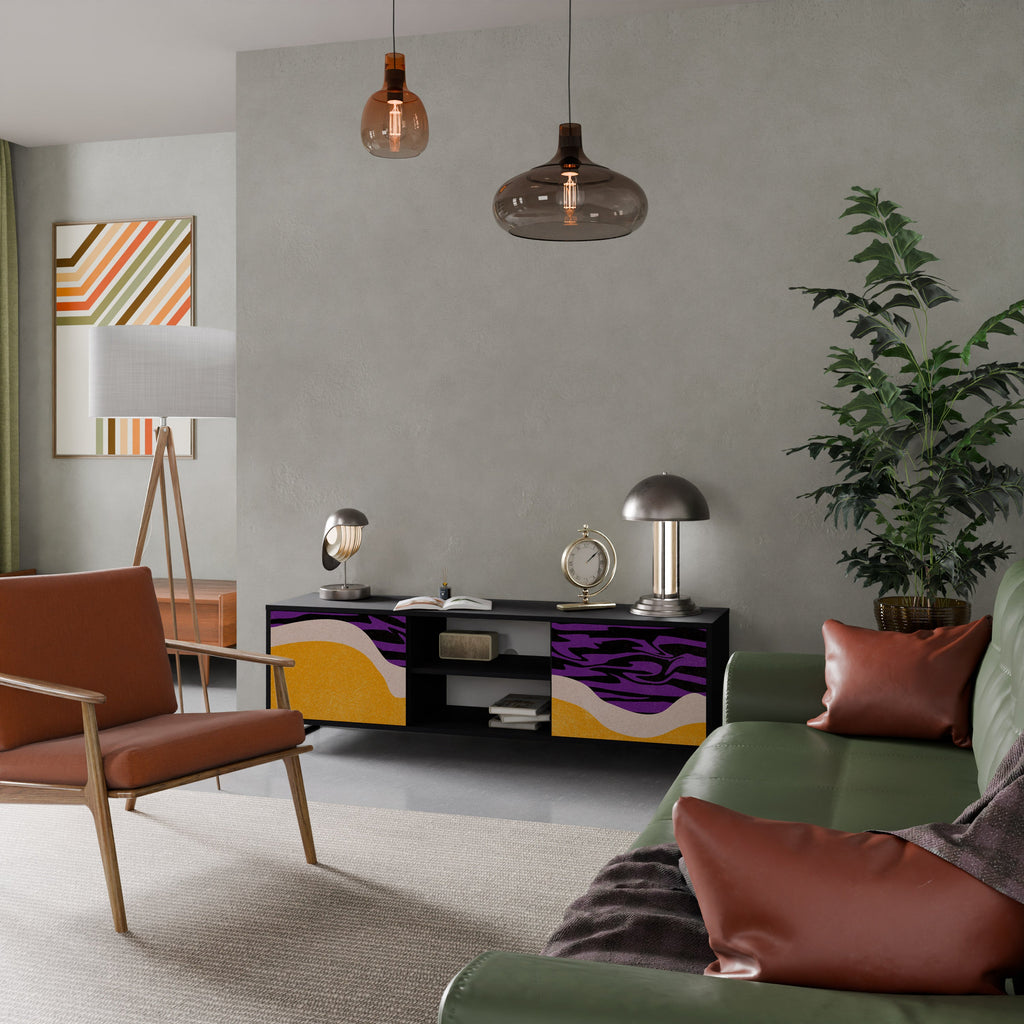 INDEPENDENT BORDER TV-Lowboard mit 2 Türen in Schwarz