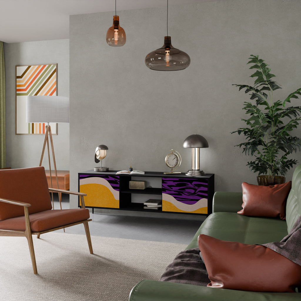 INDEPENDENT BORDER TV-Lowboard mit 2 Türen in Schwarz