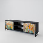 BIRCH KALEIDOSCOPE 2-Door TV Stand in Black Finish