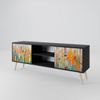 BIRCH KALEIDOSCOPE 2-Door TV Stand in Black Finish