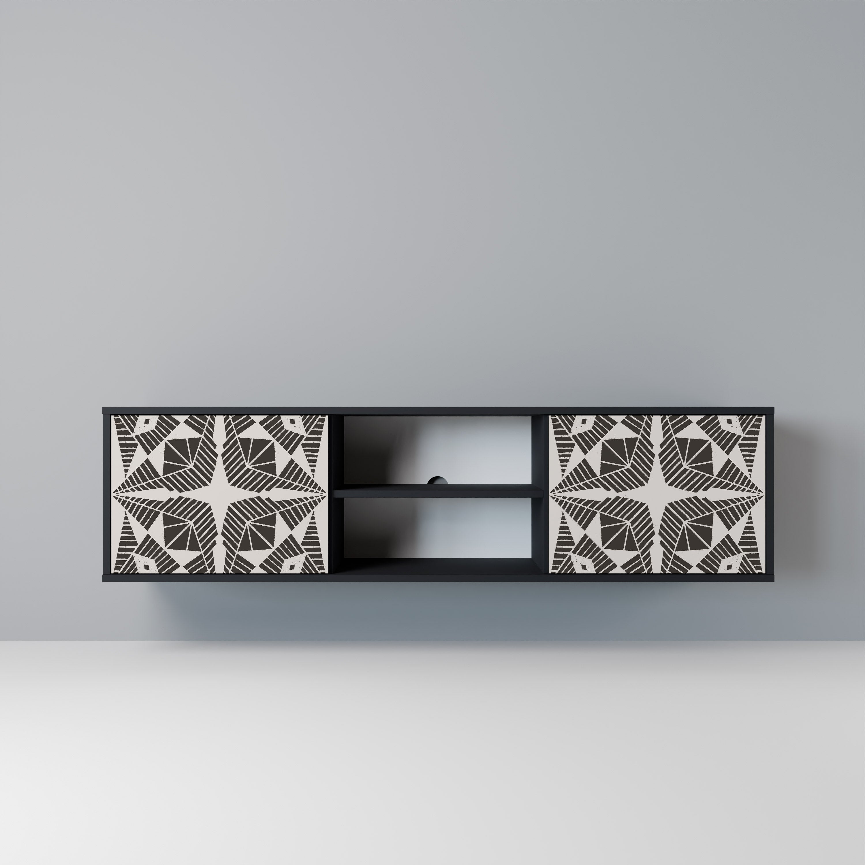 MONOCHROME NEXUS TV-Lowboard mit 2 Türen in Schwarz