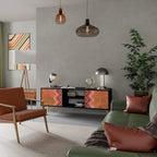 INDIAN FOLK TV-Lowboard mit 2 Türen in Schwarz