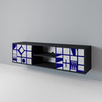 THE RIGHT PLACES 2-Door TV Stand in Black Finish