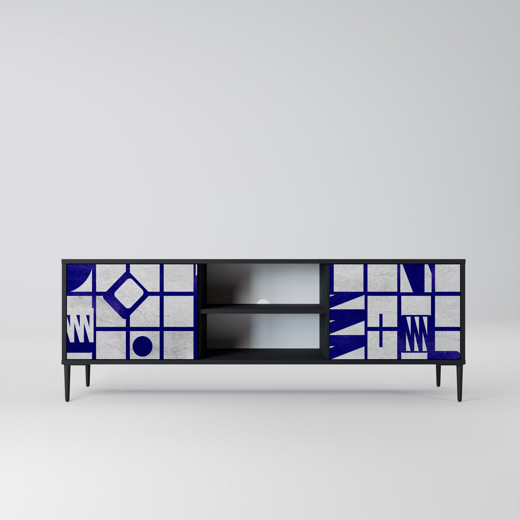 THE RIGHT PLACES 2-Door TV Stand in Black Finish