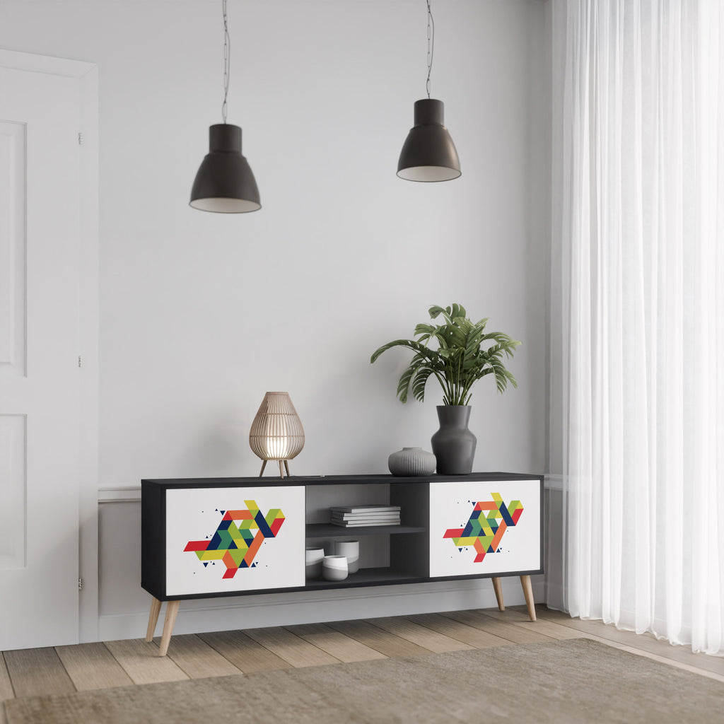 FUTURE SIGN TV-Lowboard mit 2 Türen in Schwarz