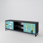 PATHS TO HAPPINESS TV-Lowboard mit 2 Türen in Schwarz