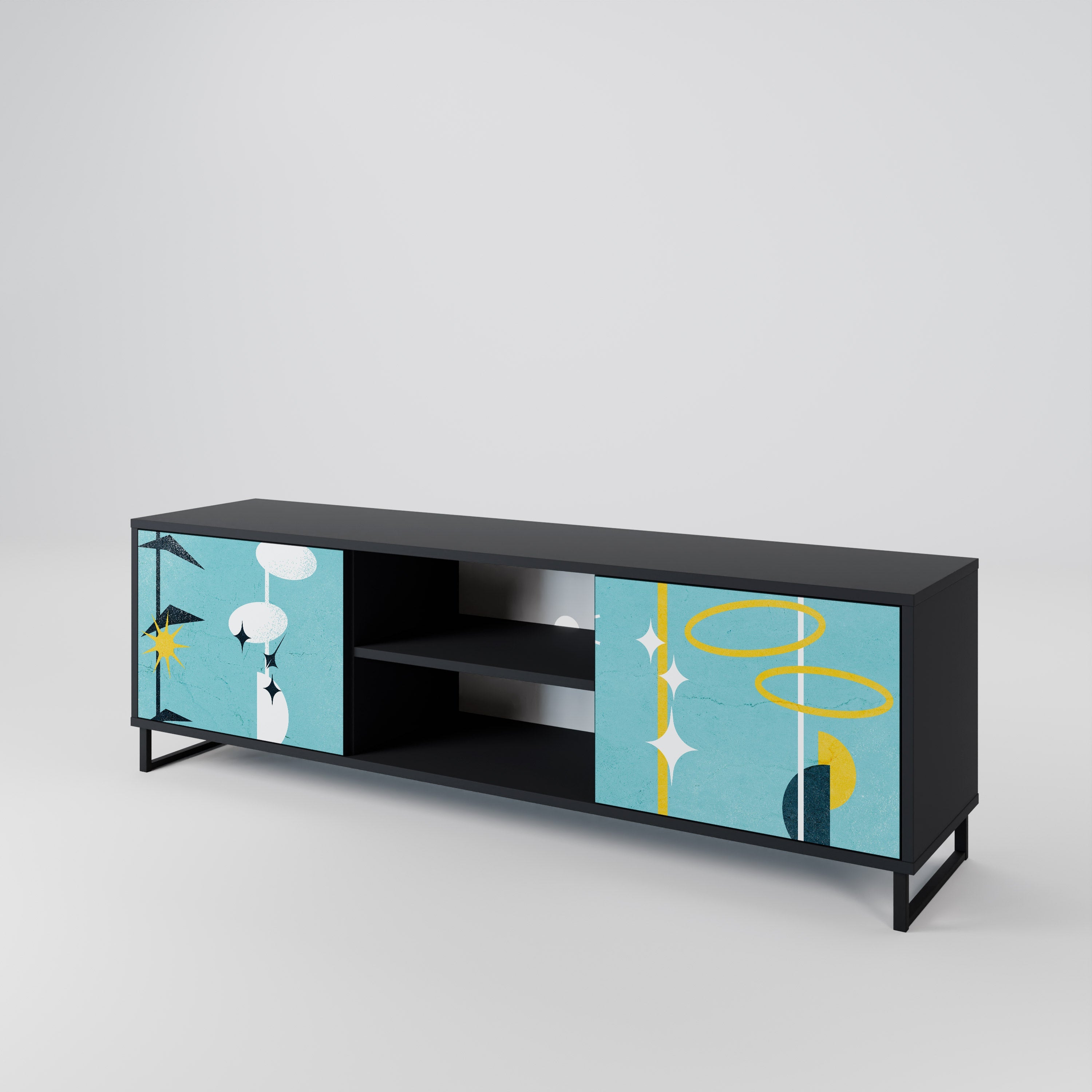 PATHS TO HAPPINESS TV-Lowboard mit 2 Türen in Schwarz