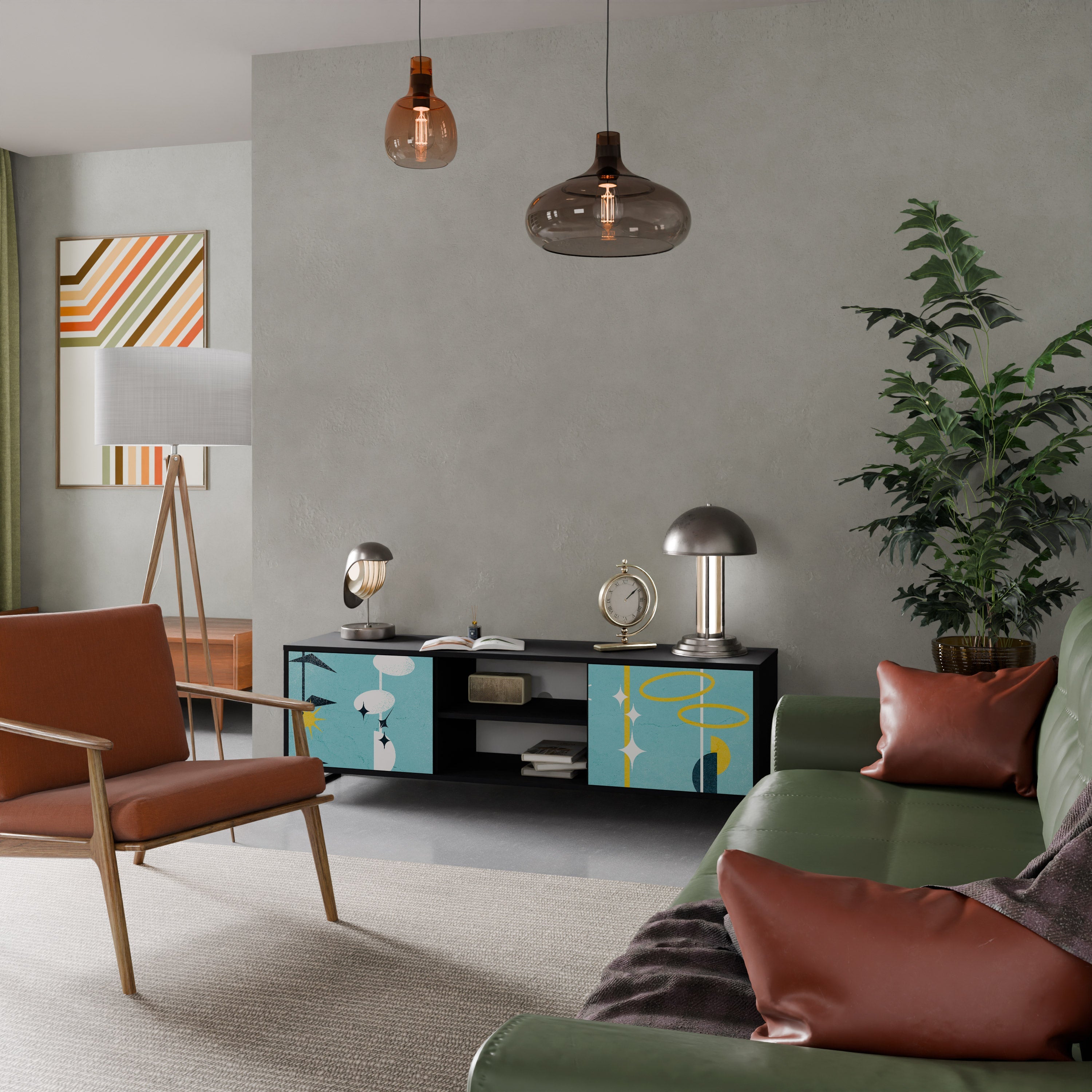 PATHS TO HAPPINESS TV-Lowboard mit 2 Türen in Schwarz