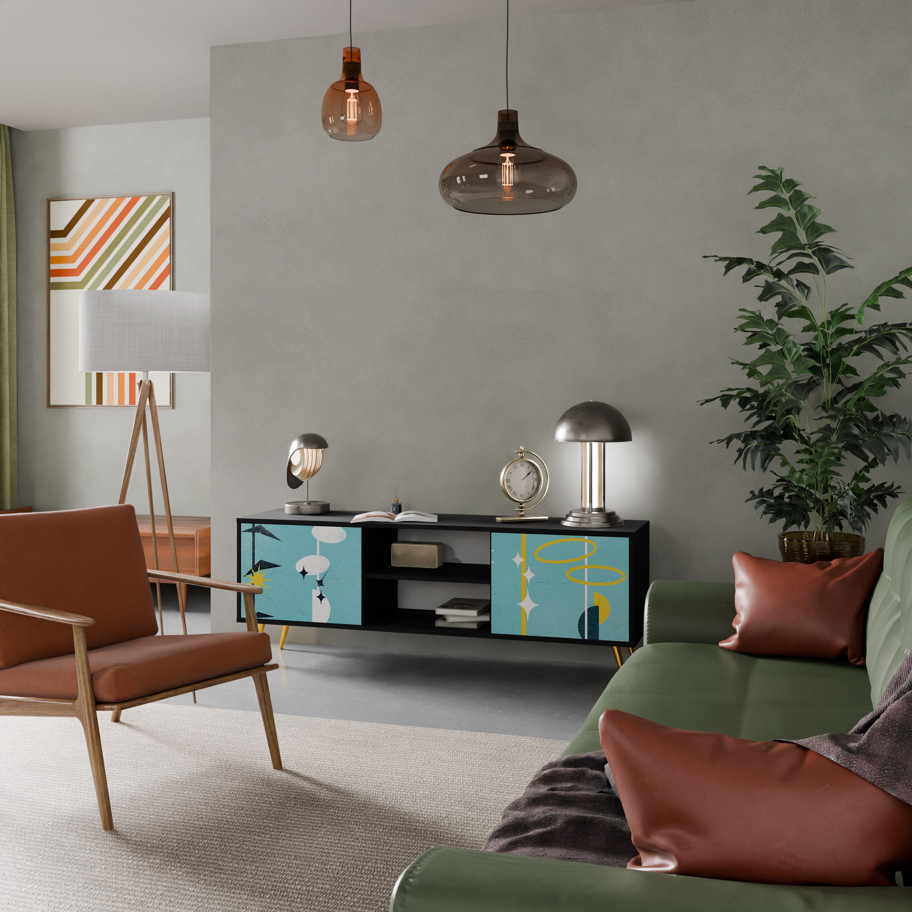 PATHS TO HAPPINESS TV-Lowboard mit 2 Türen in Schwarz