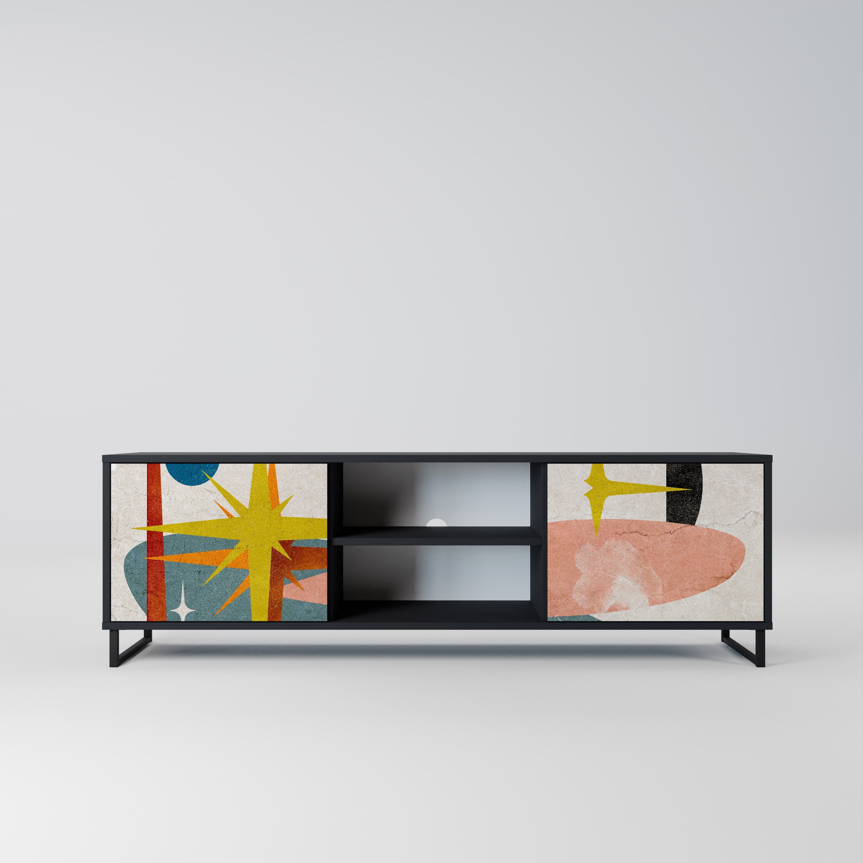 INTERSTELLAR VIBES TV-Lowboard mit 2 Türen in Schwarz