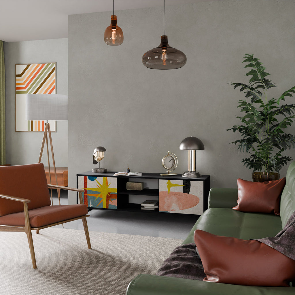 INTERSTELLAR VIBES TV-Lowboard mit 2 Türen in Schwarz