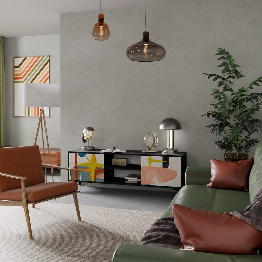 INTERSTELLAR VIBES TV-Lowboard mit 2 Türen in Schwarz