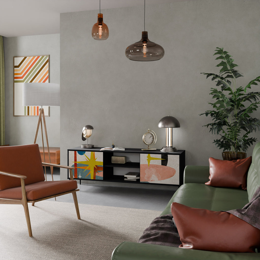 INTERSTELLAR VIBES TV-Lowboard mit 2 Türen in Schwarz