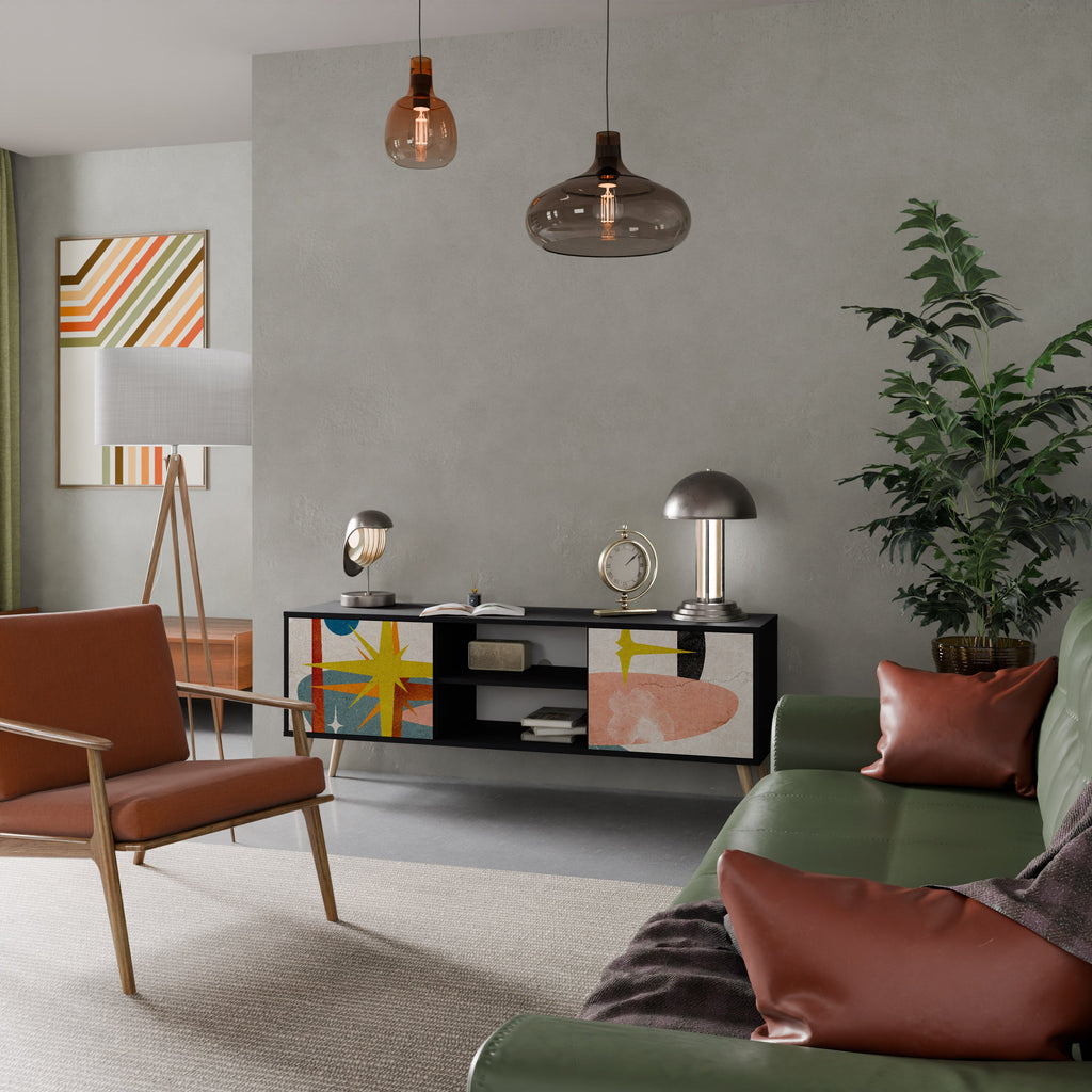 INTERSTELLAR VIBES TV-Lowboard mit 2 Türen in Schwarz