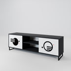 BLACK AND WHITE COMBINATION TV-Lowboard mit 2 Türen in Schwarz