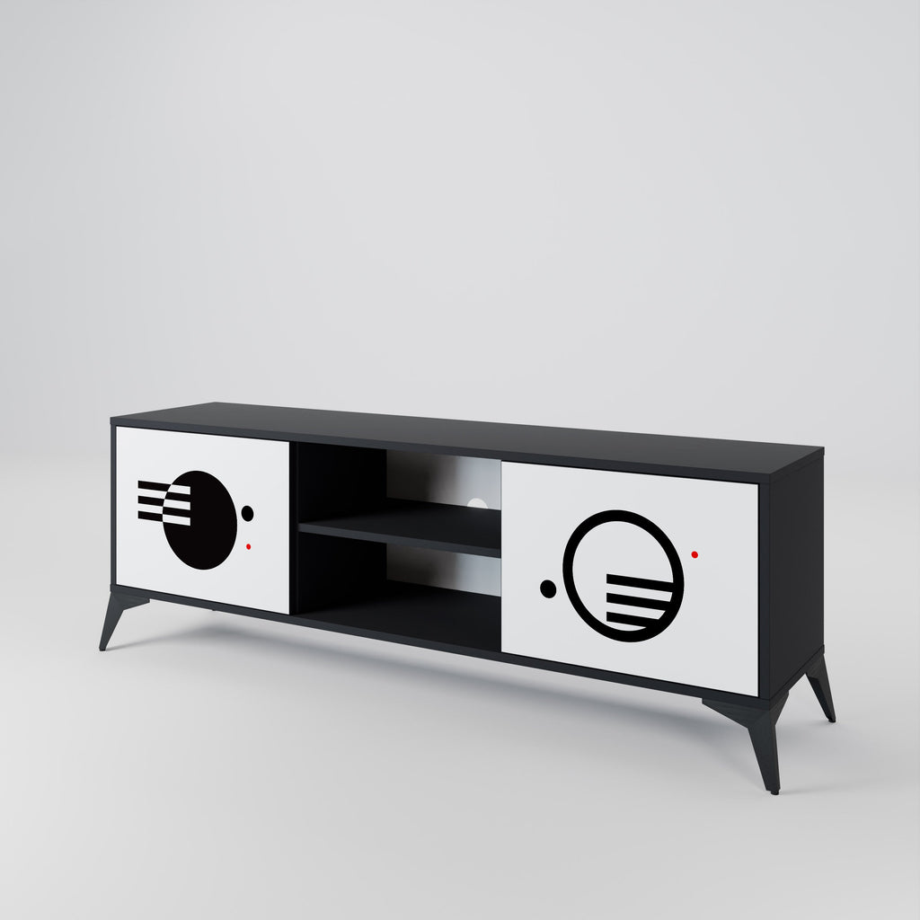 BLACK AND WHITE COMBINATION TV-Lowboard mit 2 Türen in Schwarz