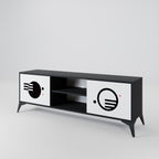 BLACK AND WHITE COMBINATION TV-Lowboard mit 2 Türen in Schwarz