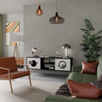 BLACK AND WHITE COMBINATION TV-Lowboard mit 2 Türen in Schwarz