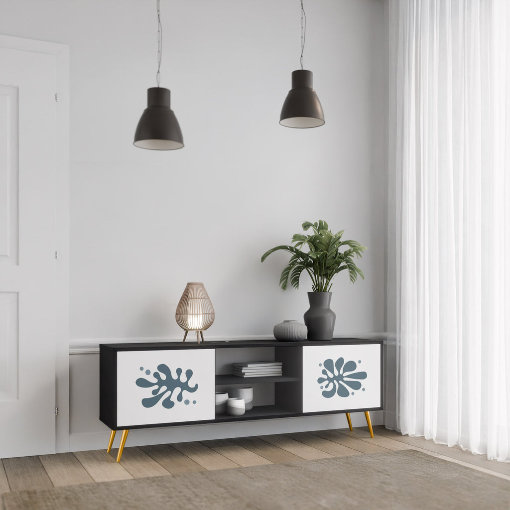 WONDERLAND VEGETATION TV-Lowboard mit 2 Türen in Schwarz