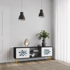 WONDERLAND VEGETATION TV-Lowboard mit 2 Türen in Schwarz