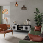 BLACK HOLE TV-Lowboard mit 2 Türen in Schwarz