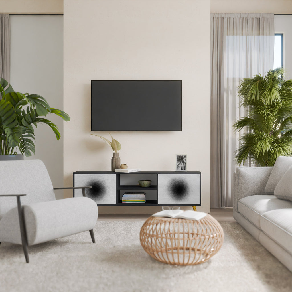 BLACK HOLE TV-Lowboard mit 2 Türen in Schwarz