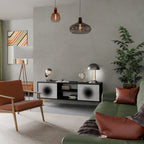 BLACK HOLE TV-Lowboard mit 2 Türen in Schwarz