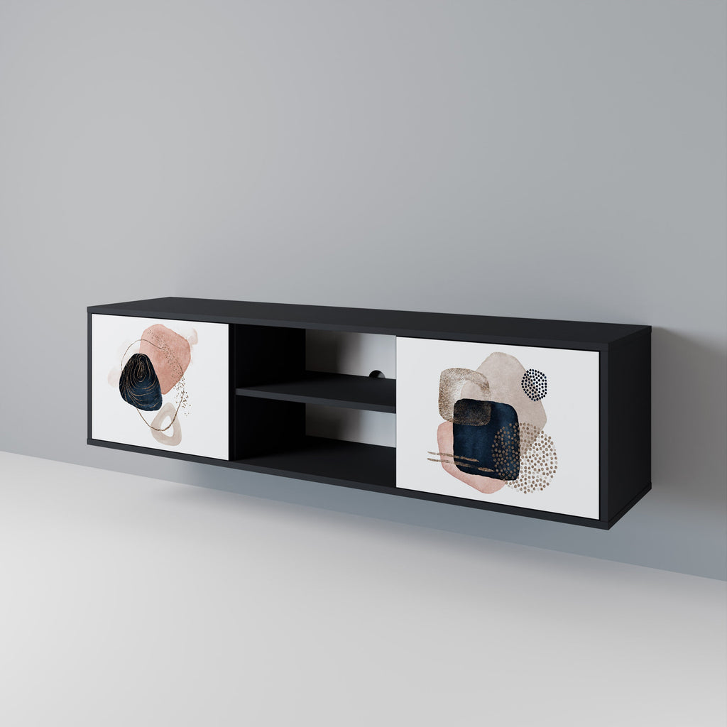 COLORFUL SHAPES TV-Lowboard mit 2 Türen in Schwarz