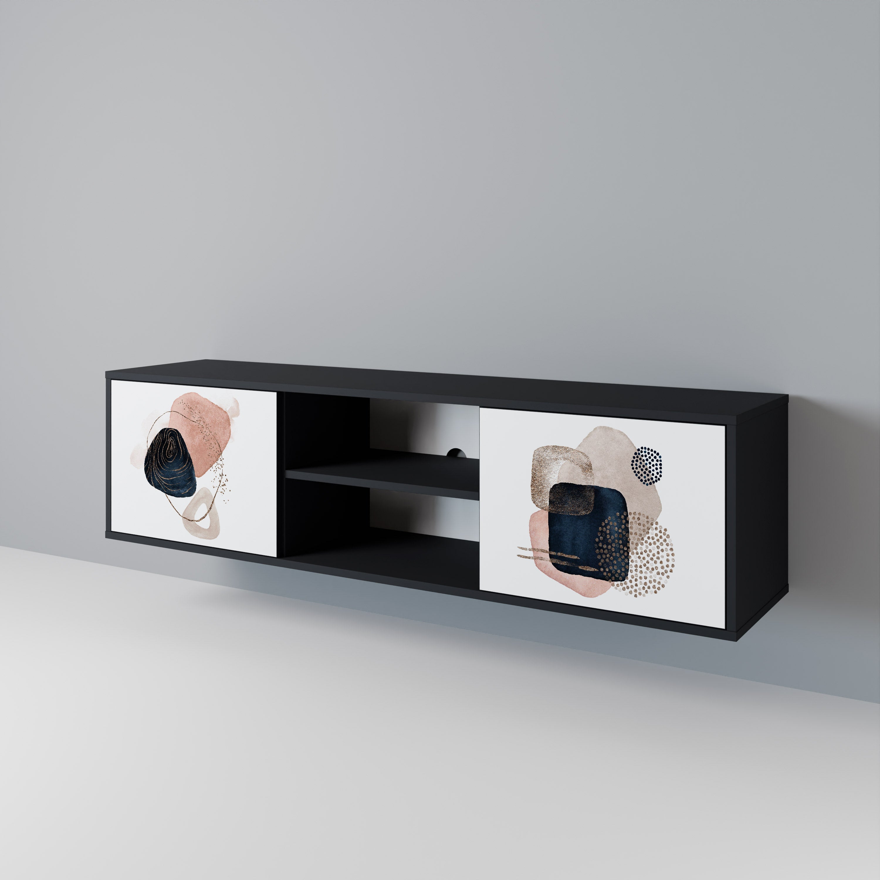 COLORFUL SHAPES TV-Lowboard mit 2 Türen in Schwarz
