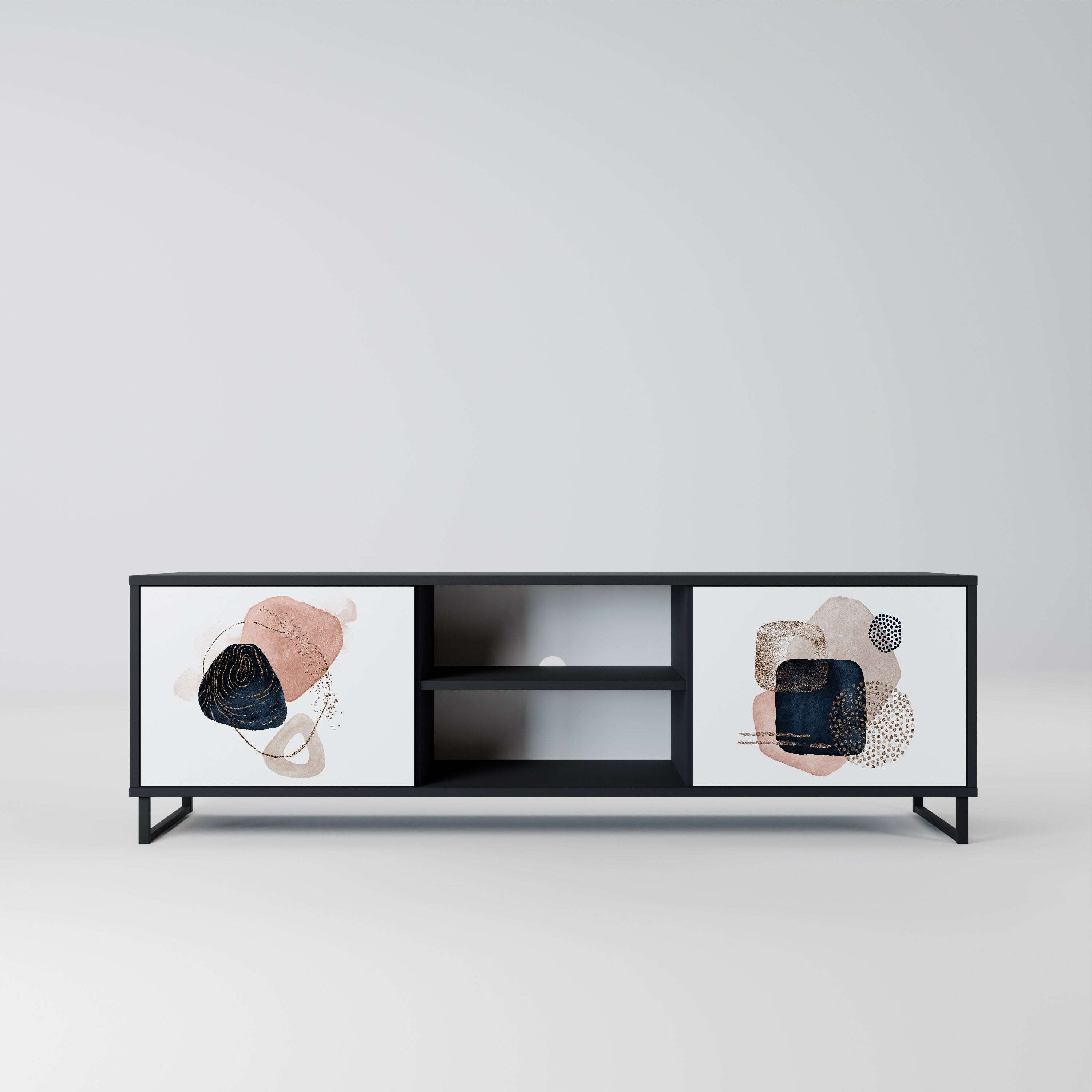 COLORFUL SHAPES TV-Lowboard mit 2 Türen in Schwarz