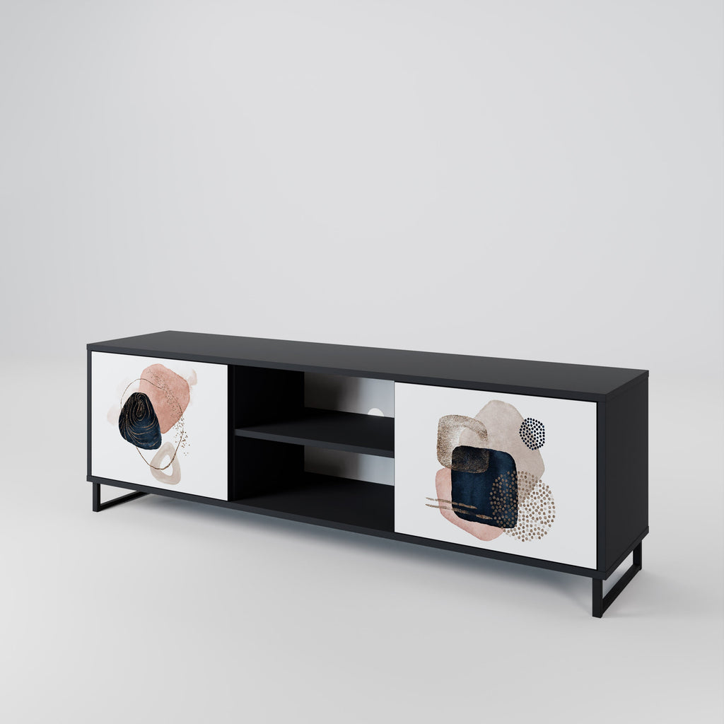 COLORFUL SHAPES TV-Lowboard mit 2 Türen in Schwarz