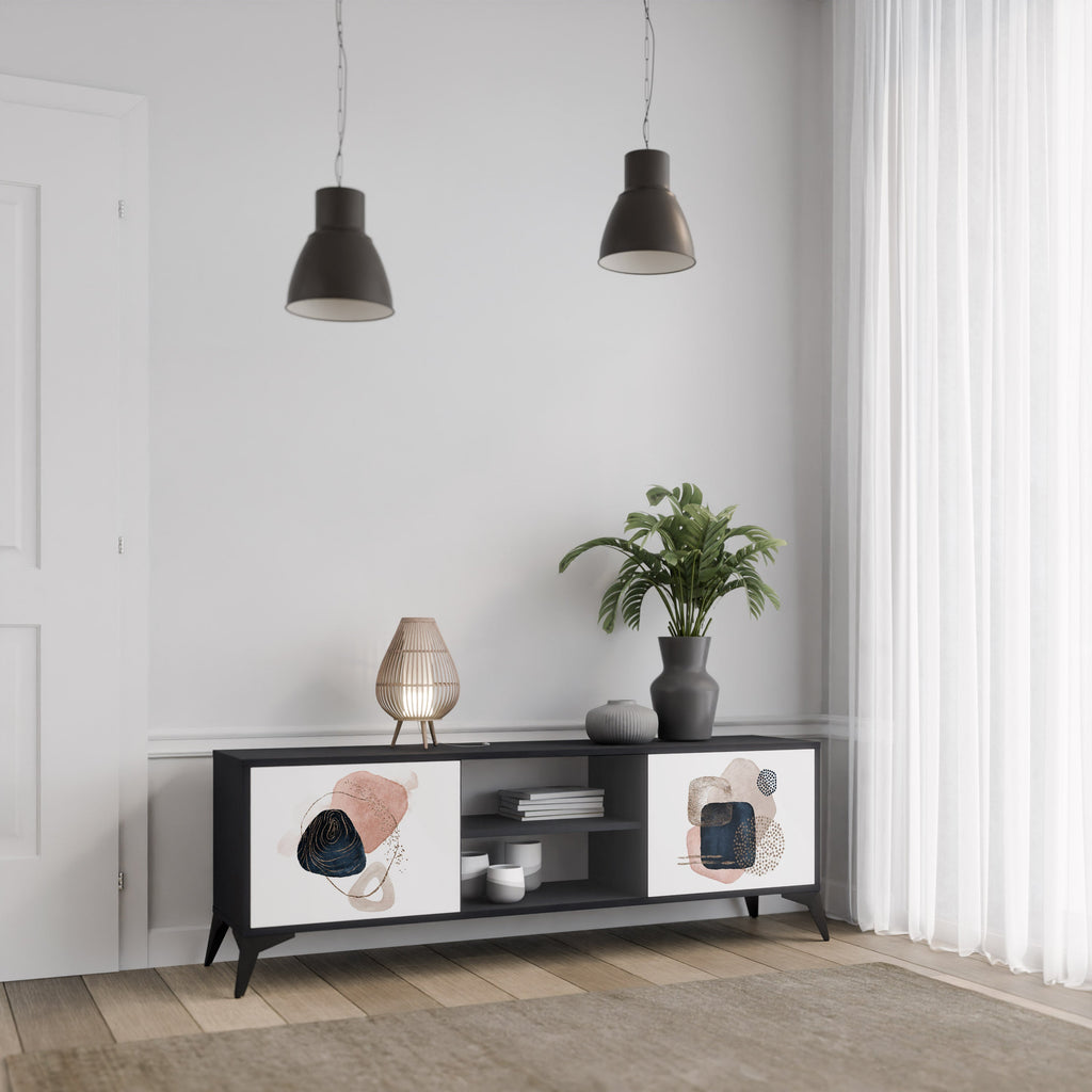 COLORFUL SHAPES TV-Lowboard mit 2 Türen in Schwarz