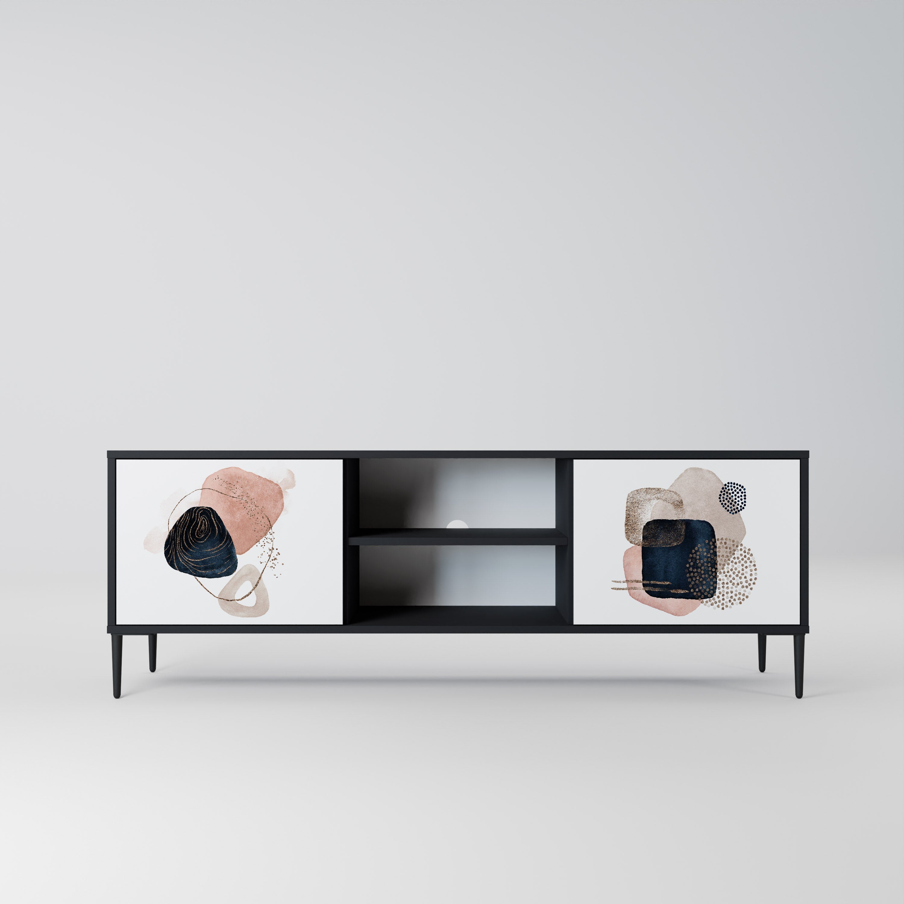 COLORFUL SHAPES TV-Lowboard mit 2 Türen in Schwarz