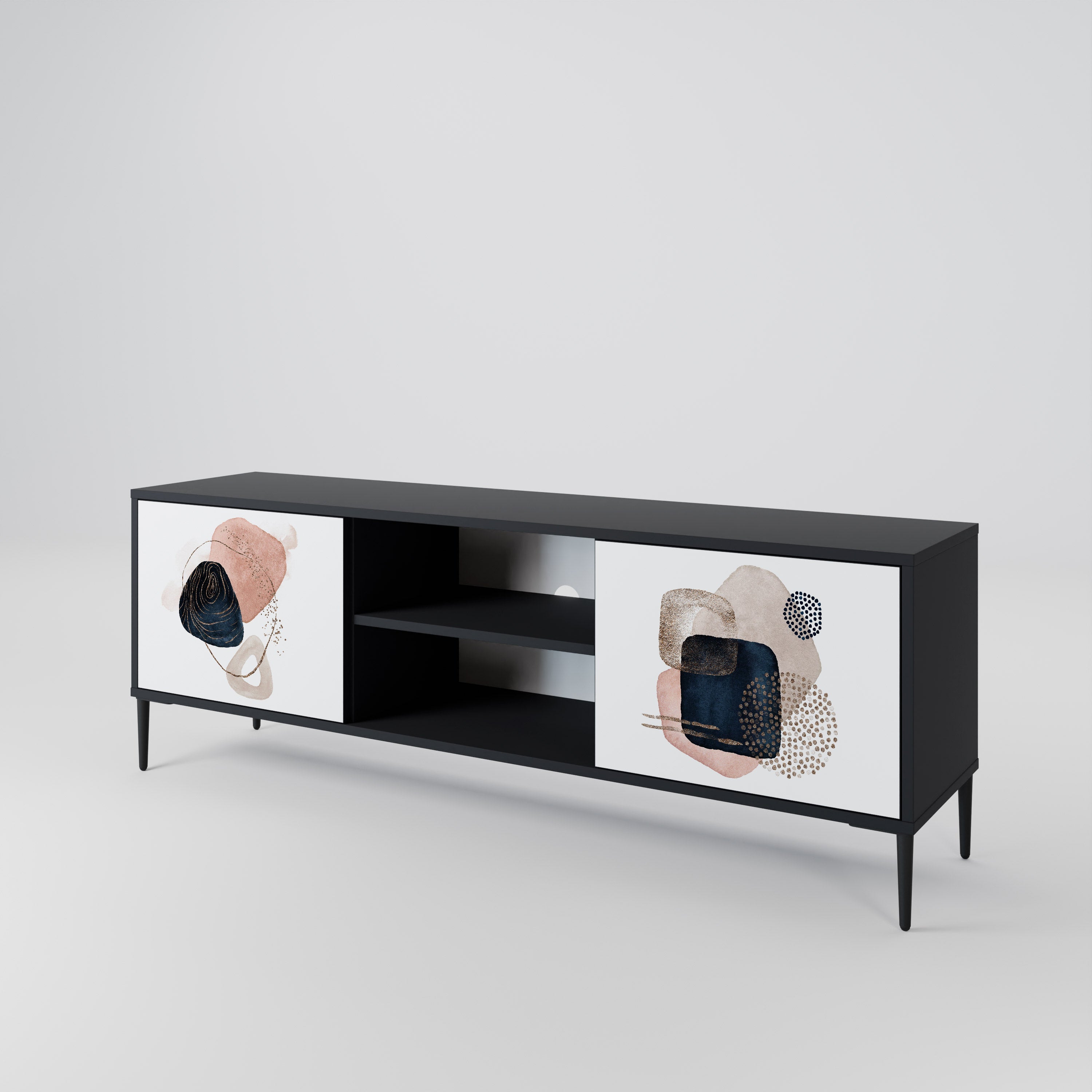 COLORFUL SHAPES TV-Lowboard mit 2 Türen in Schwarz
