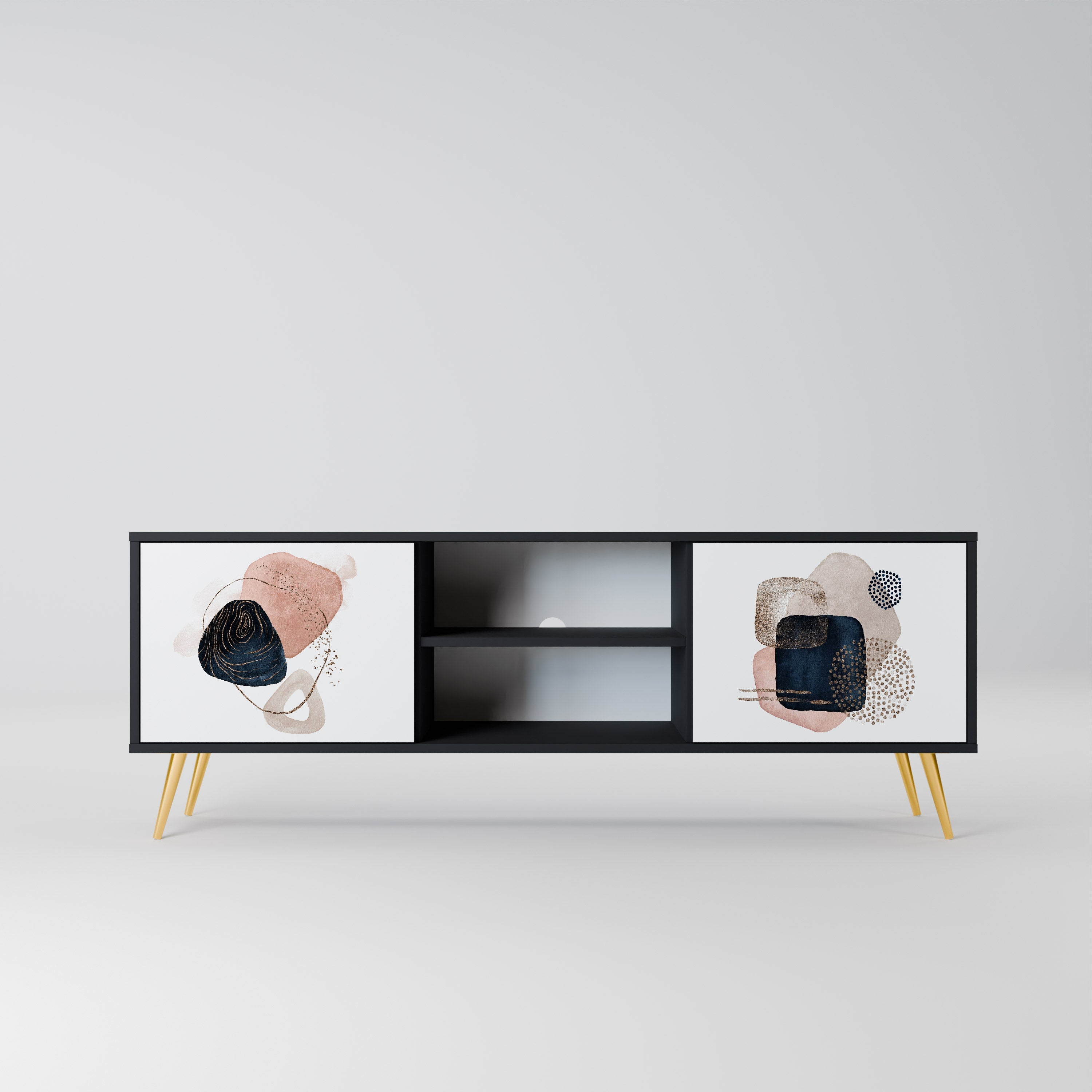 COLORFUL SHAPES TV-Lowboard mit 2 Türen in Schwarz