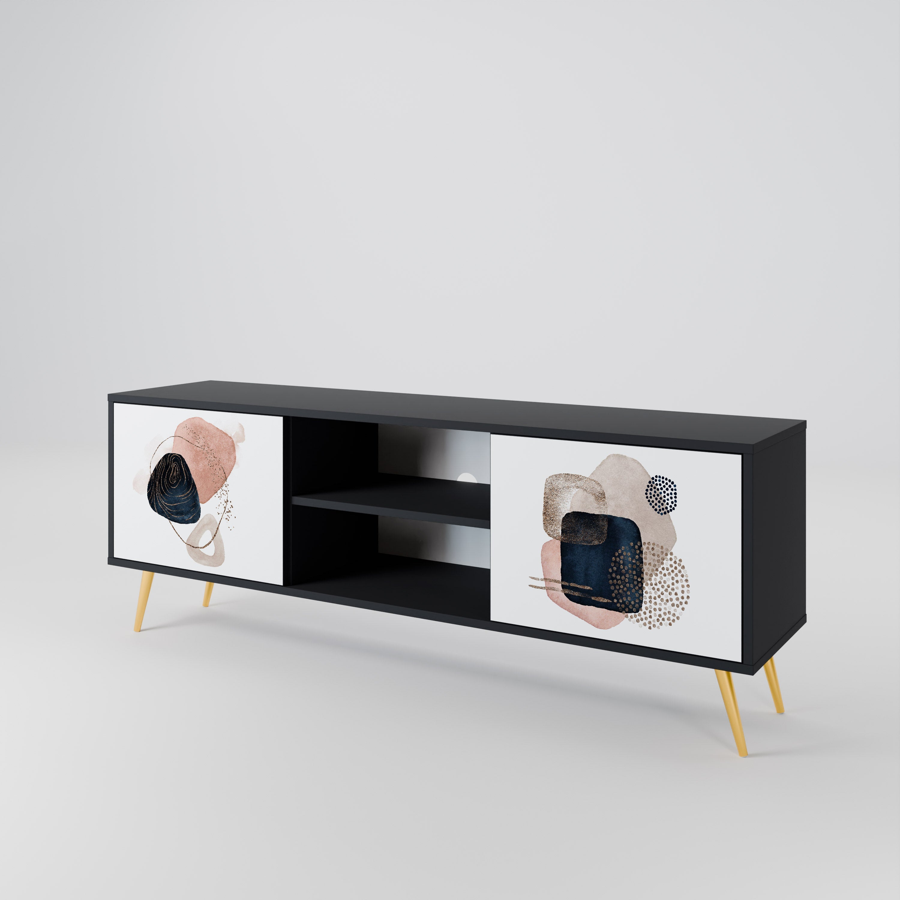 COLORFUL SHAPES TV-Lowboard mit 2 Türen in Schwarz